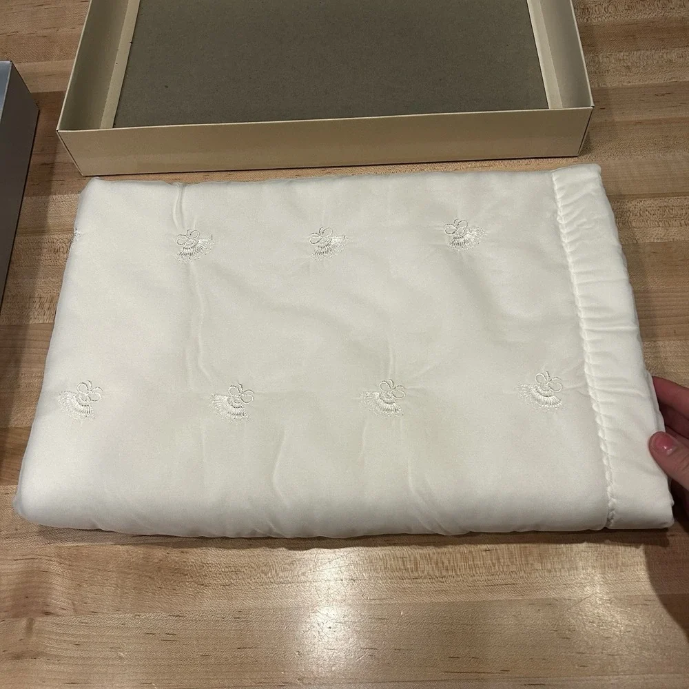 Vintage QUILTEX Nylon Baby Blanket Satin Binding w/Union Label - New In Box